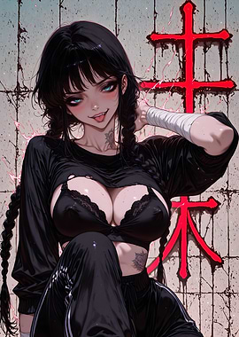 Anime Girl in Black Outfit