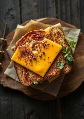 Toasted Sandwich with Cheese and Herbs
