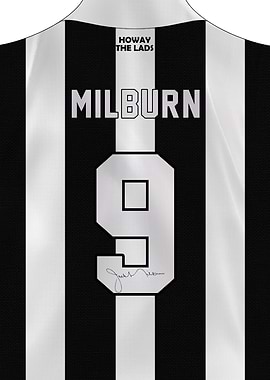 Jackie Milburn Number 9 Newcastle Football Shirt