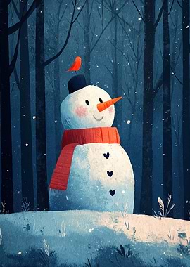 Snowman Forest Bird
