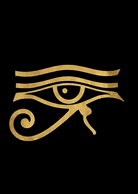 Golden Eye of Horus on Black