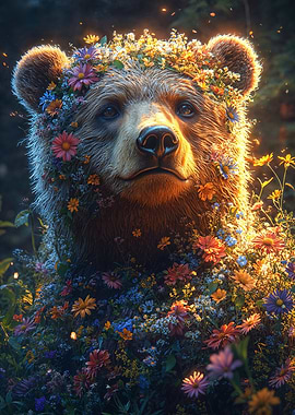Floral Bear Portrait