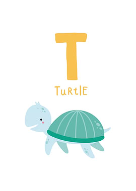 Turtle Alphabet Illustration