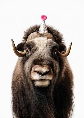 Muskox with Party Hat