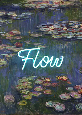 FLOW – Neon Graffiti over Monet’s Water Lilies