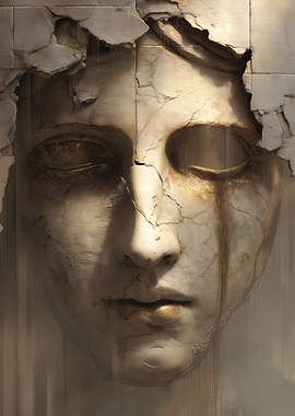 Cracked Horror Stone Face