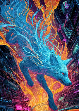 Cyberpunk Nine-Tailed Fox