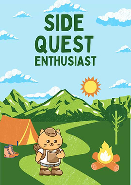 Side Quest Enthusiast Cartoon Illustration