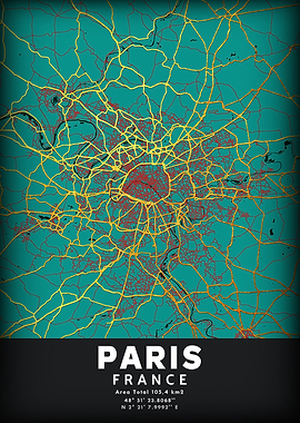 Paris France City Map