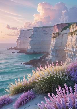 Pastel Dawn Over Coastal Cliffs