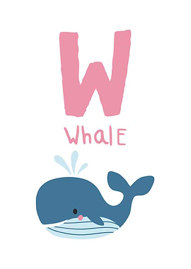 Whale with W Illustration