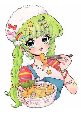 Anime Girl Eating Ramen