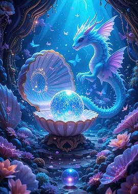 Dragon Pearl Butterflies Fantasy