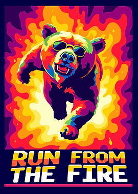 Run From The Fire Bear Art
