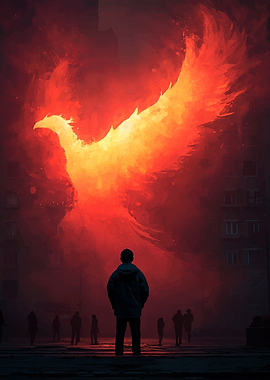 Phoenix Rising in Urban Landscape