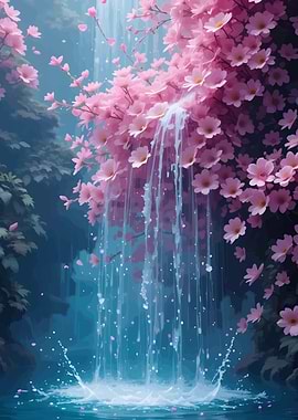 Cherry Blossom Waterfall
