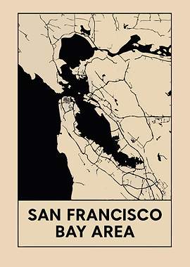 San Francisco Bay Area Map Art