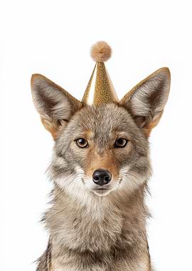 Jackal with Party Hat