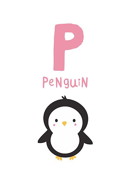 Penguin Alphabet Illustration