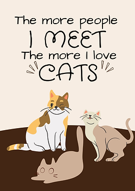 I Love Cats Illustration