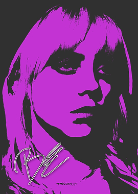 Billie Eilish Purple Portrait