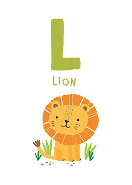 Lion Alphabet Illustration