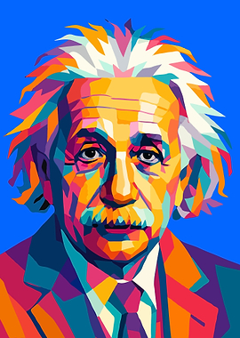Colorful Portrait of Albert Einstein Wpap Art