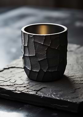 Gray Cup on Stone Slab