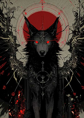 Mystical Wolf Red Eyes