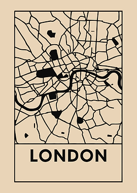 London Map Minimalist Art