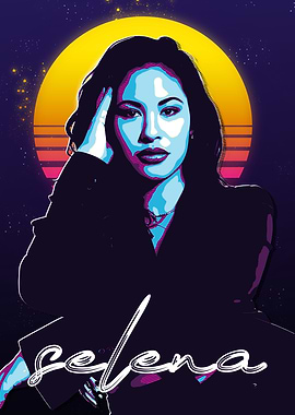 Selena Quintanilla retro art
