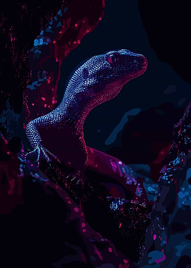 Lizard in Neon Lights