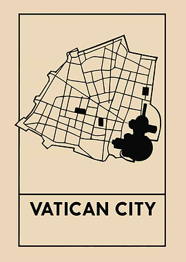Vatican City Map Illustration