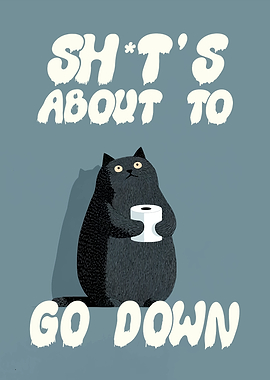 Cat with Toilet Paper - Funny