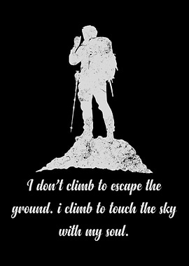 Climber Silhouette with Inspirational Quote