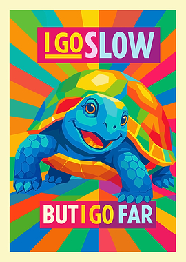 Turtle with Motivational Quote