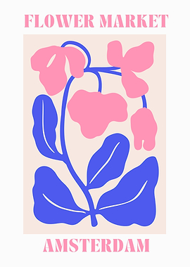 Flower Market Amsterdam Art Print