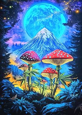 Psychedelic Mushroom Landscape