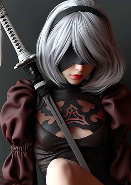 2B Nier Automata Character Portrait