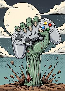 Retro Zombie Gamer Hand Controller