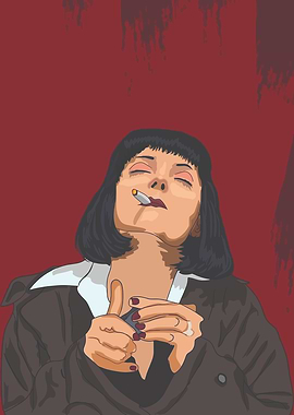 Mia Wallace Smoking