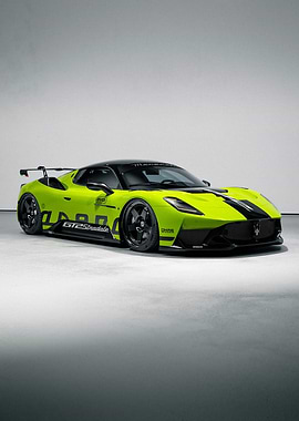 Lime Green Maserati Sports Car