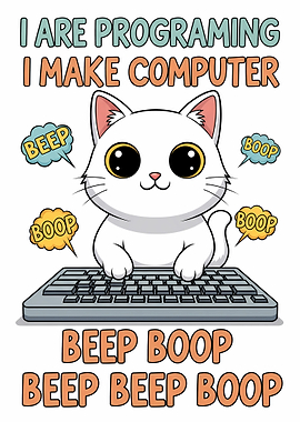 Funny Programming Cat Meme - 'I Are Programing'