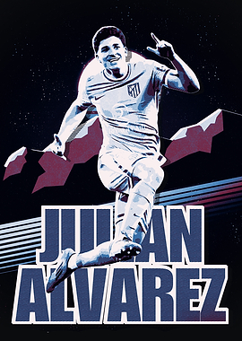 Julian Alvarez Soccer Player Illustration