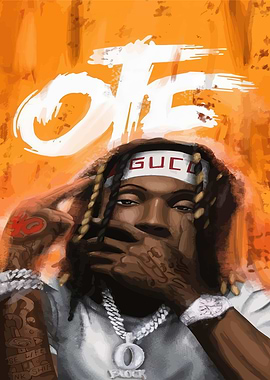 King Von Portrait with OTE Text