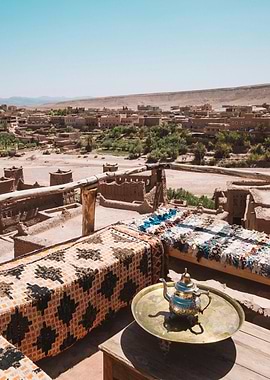 Moroccan Tea Ceremony Overlooking Ancient City