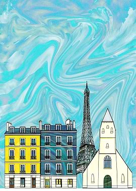 Parisian Skyline with Eiffel Tower