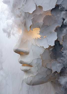 Marble Bust with Smoke and Gold