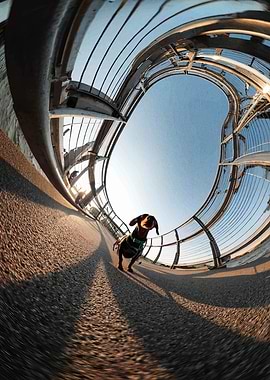 Dachshund on a Bridge