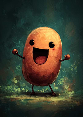 Happy Potato Character Illustration